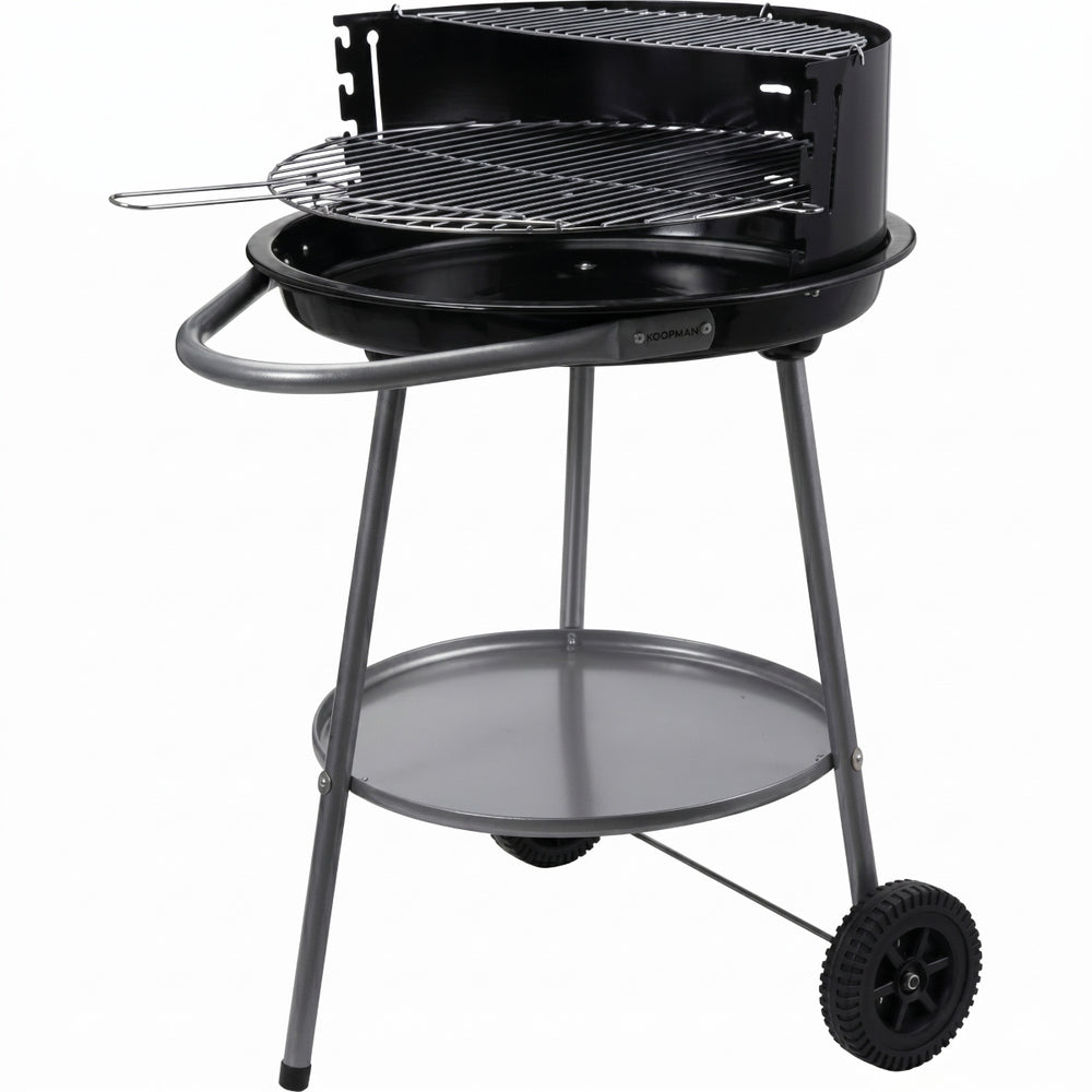 Cookinglife Halfopen BBQ with Wheels Fire & Flavour - Charcoal - 51 cm - Black