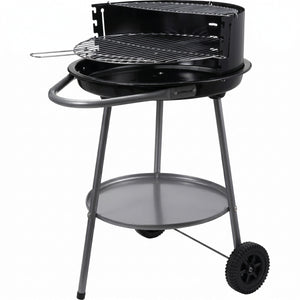 Cookinglife Halfopen BBQ with Wheels Fire & Flavour - Charcoal - 51 cm - Black
