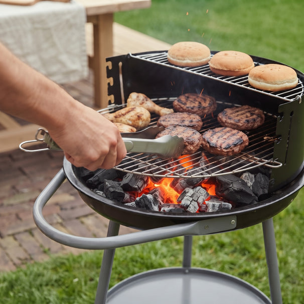 Cookinglife Halfopen BBQ with Wheels Fire & Flavour - Charcoal - 51 cm - Black