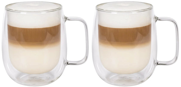 Cookinglife Double-Walled Latte Macchiato / Tea Glasses with Handle - 400 ml - 2 Pieces