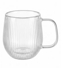 Cookinglife Vasos de Cappuccino / Té de Doble Pared con Asa Lines - 250 ml - 2 Piezas
