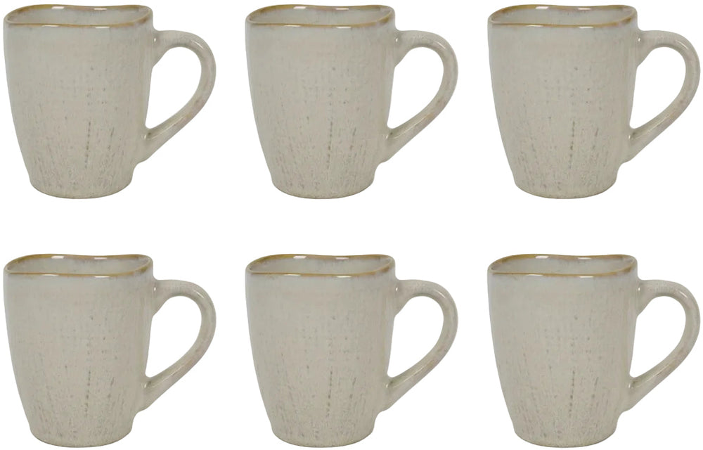 Cookinglife Coffee Mugs Linen Beige 340 ml – 6 pieces