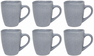 Cookinglife Tazas de café Lino Gris 340 ml – 6 unidades