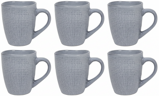 Cookinglife Tazas de café Lino Gris 340 ml – 6 unidades