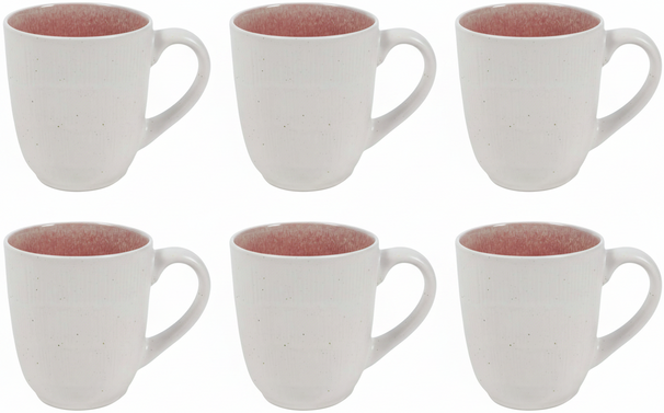 Cookinglife Coffee Mugs Nola Pink 330 ml – 6 pieces