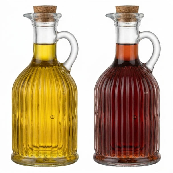 Cookinglife Oil and Vinegar Set Lines - Glass - 350 ml - 2 pieces