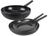 Cookinglife Cookware Set Black Cera 3-piece - Wok Pan Ø 28 cm + Frying Pans Ø 24 & 28 cm - Suitable for All Heat Sources - Ceramic Non-stick Coating