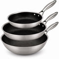 Cookinglife Cookware Set HexaCook Hybrid Pan 3-piece - Frying Pan ø 24 & 28 cm + Wok pan ø 28 cm - NON STICK - suitable for all heat sources - ceramic non-stick coating