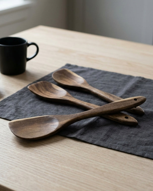 Cookinglife Cucharas de madera Acacia 32 cm - 3 Piezas