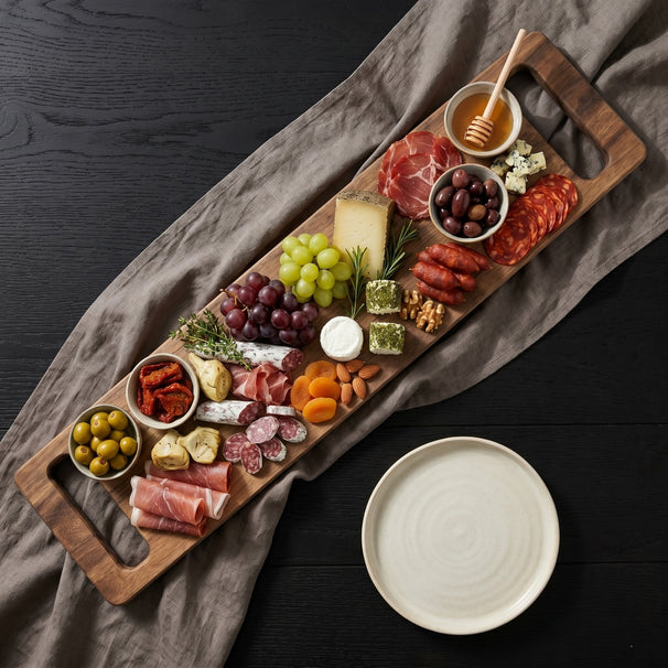 Cookinglife Tabla de servir / Tabla de tapas - Acacia - 60 x 13 cm