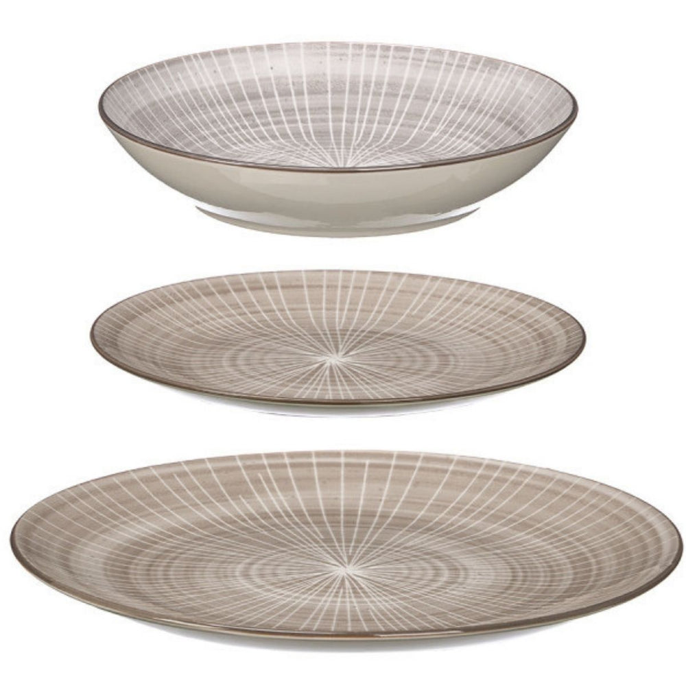 Cookinglife Dinnerware Set Baia Brown 12-piece / 4 persons - 4 dinner plates, 4 breakfast plates and 4 deep plates
