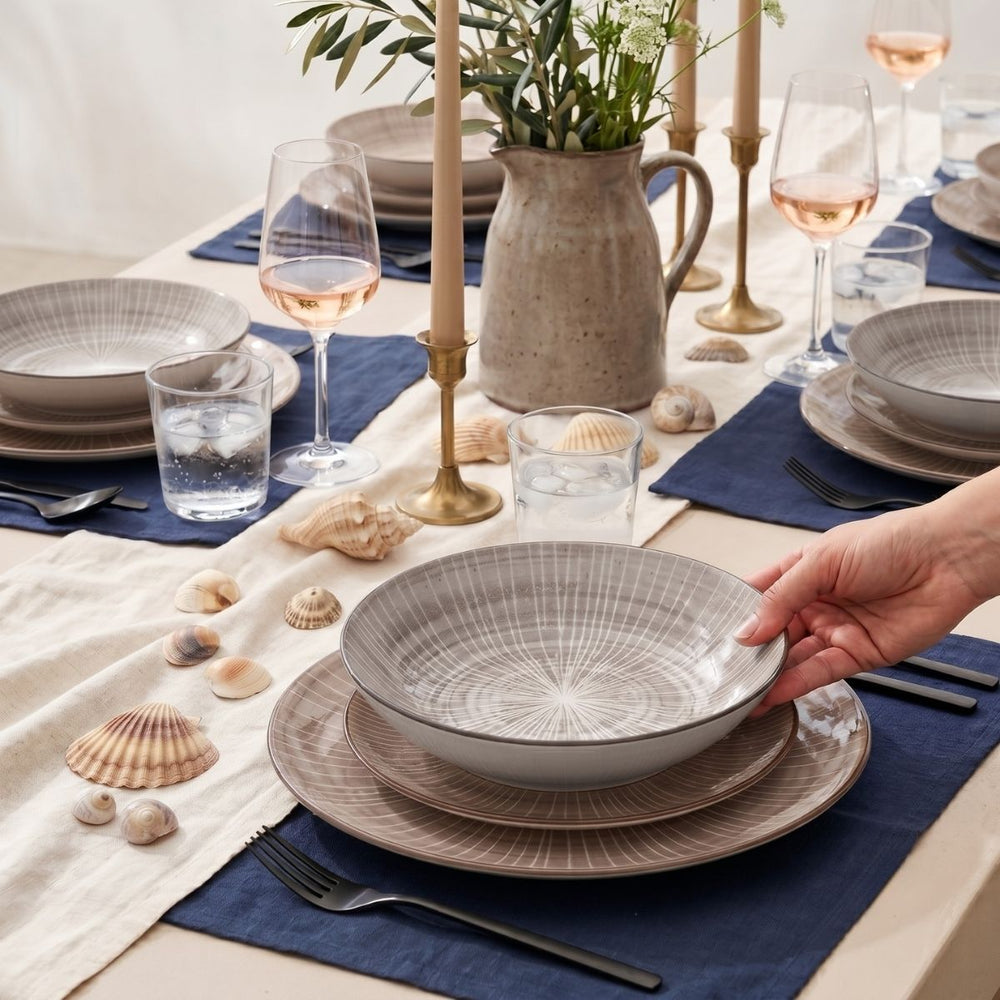 Cookinglife Dinnerware Set Baia Brown 12-piece / 4 persons - 4 dinner plates, 4 breakfast plates and 4 deep plates