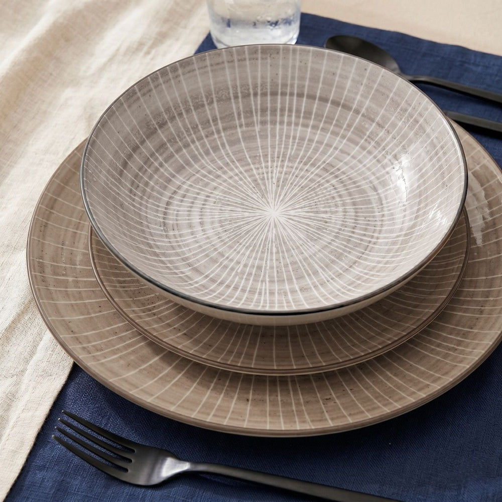 Cookinglife Dinnerware Set Baia Brown 12-piece / 4 persons - 4 dinner plates, 4 breakfast plates and 4 deep plates