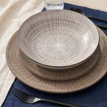 Cookinglife Dinnerware Set Baia Brown 12-piece / 4 persons - 4 dinner plates, 4 breakfast plates and 4 deep plates