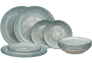 Cookinglife Serviesset Cala Blauw 12-delig / 4 personas - 4 platos de cena, 4 platos de desayuno y 4 platos hondos