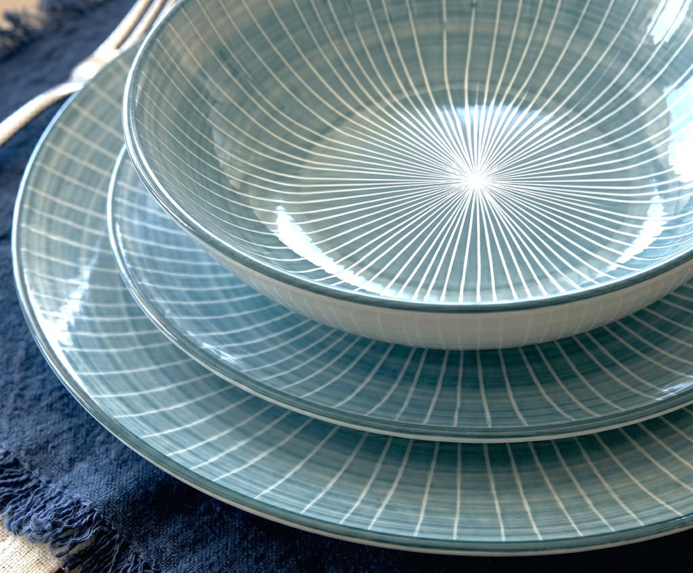 Cookinglife Dinnerware Set Cala Blue 12-piece / 4 persons - 4 dinner plates, 4 breakfast plates and 4 deep plates