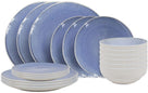 Cookinglife Dinnerware Set Nola Blue 18-Piece / 6 Persons - 6 Dinner Plates, 6 Breakfast Plates and 6 Bowls