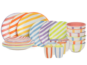 Cookinglife Serviesset Summer Vibes 24-delig / 6 personas - 6 platos de cena, 6 platos de desayuno, 6 cuencos y 6 tazas