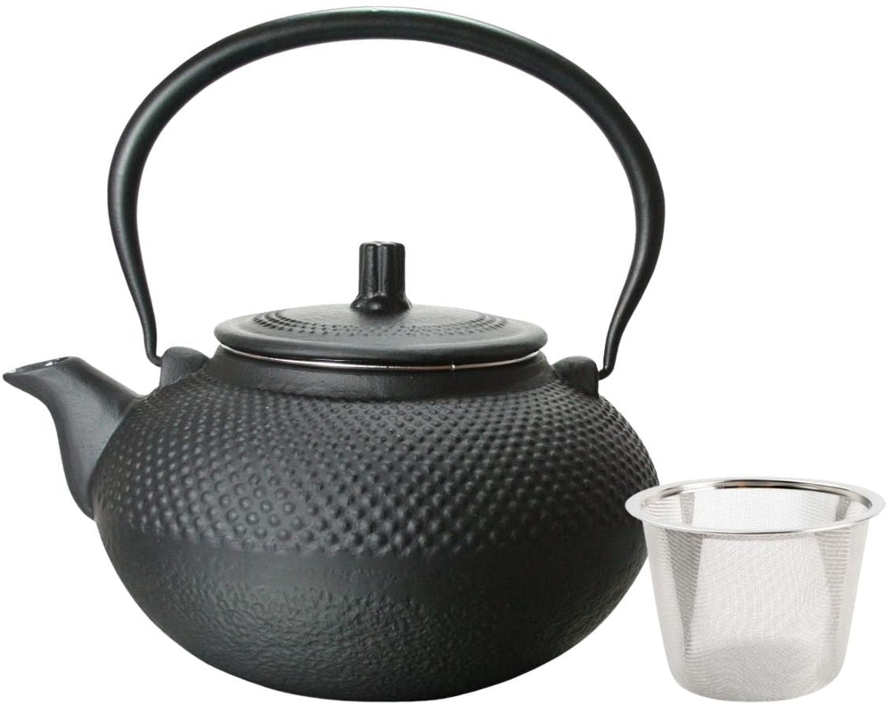 Cookinglife Teapot Arare with Stainless Steel Filter - Cast Iron Black - 1.5 Liter