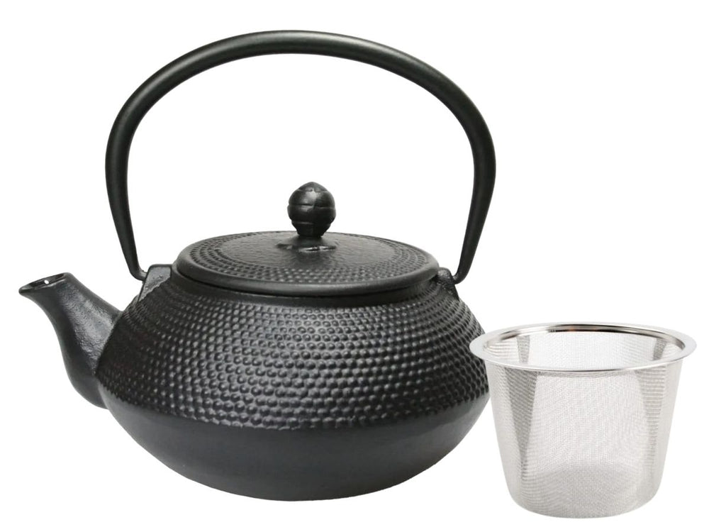 Cookinglife Teapot Arare with Stainless Steel Filter - Cast Iron Black - 800 ml