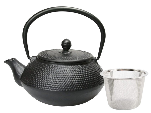 Cookinglife Teapot Arare with Stainless Steel Filter - Cast Iron Black - 800 ml