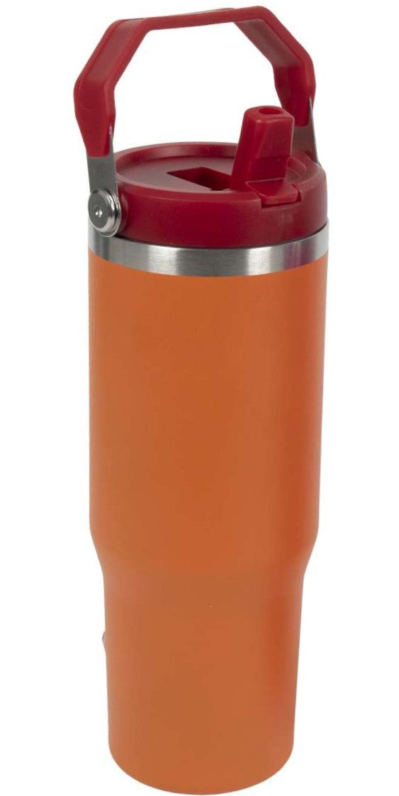 Cookinglife Thermos Cup with Straw - Tumbler - Orange - 900 ml