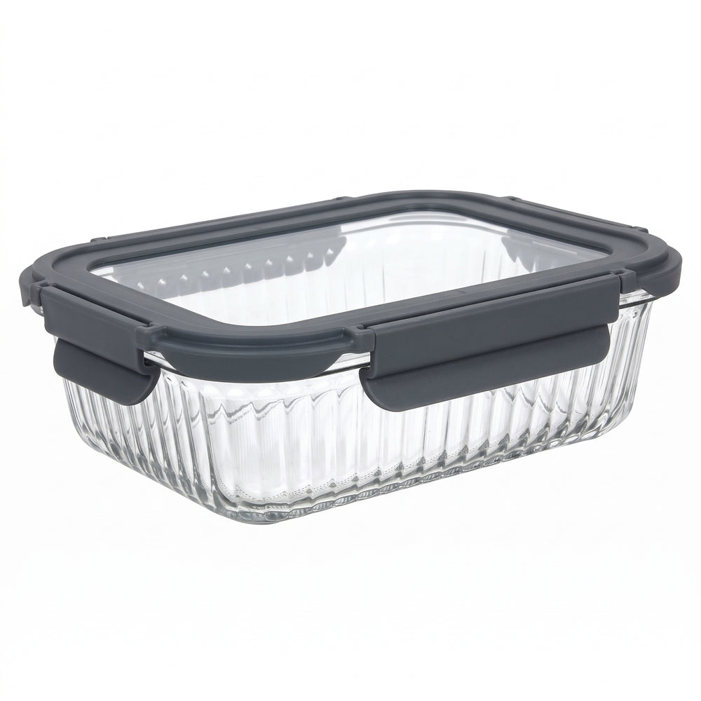 Cookinglife Glass Food Storage Containers Boro Lines 1 Liter - 2 Pieces