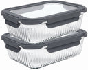 Cookinglife Tarros de Conservación de Vidrio Boro Lines 1.5 Litros - 2 Piezas