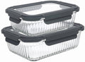 Cookinglife Glass Food Storage Containers Boro Lines 1 Liter + 1.5 Liter - 2 Pieces