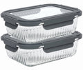 Cookinglife Glass Food Storage Containers Boro Lines 1 Liter - 2 Pieces