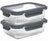 Cookinglife Glass Food Storage Containers Boro Lines 1 Liter - 2 Pieces