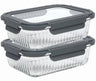 Cookinglife Glass Food Storage Containers Boro Lines 1 Liter - 2 Pieces