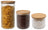 Cookinglife Juego de tarros de almacenamiento Lines - Vidrio con tapa de bambú - 600 ml / 980 ml / 1750 ml - 3 piezas