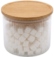 Cookinglife Juego de tarros de almacenamiento Lines - Vidrio con tapa de bambú - 600 ml / 980 ml / 1750 ml - 3 piezas