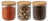 Cookinglife Storage Jars Set Boro Lines - Glass Bamboo Lid - ø 11 cm - 980 ml - 3 pieces