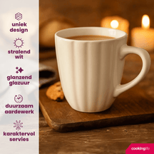 Cookinglife Tazas Cardida Blanco Roto 350 ml - 6 unidades