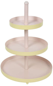 Cookinglife Etagere Metaal - Amarillo / Rosa - ø 15, 20 & 25 cm - 3 niveles - 35 cm de alto