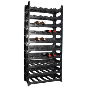 Botellero apilable negro - Plástico - 60 botellas - 10 unidades