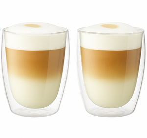 Cookinglife Vasos de latte macchiato de doble pared 380 ml - 2 unidades