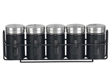 Cookinglife Estante para especias negro 5 piezas - Con dispensadores de especias 80 ml