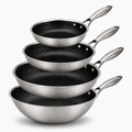 Cookinglife Cookware Set HexaCook Hybrid 4-piece - Wok ø 28 cm + Frying Pans ø 20, 24 & 28 cm - NON STICK - suitable for all heat sources - ceramic non-stick coating