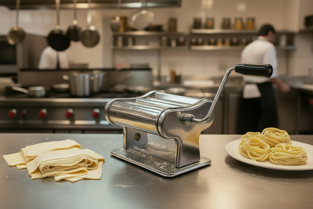 Cookinglife Pasta Machine Italian Chrome for Lasagna and Spaghetti