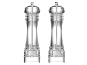 Set de molinillos de pimienta y sal Cookinglife Rocca transparente - 21.5 cm