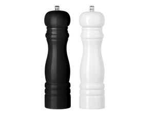 Set de molinillos de pimienta y sal Cookinglife Rocca negro / blanco brillante - 21.5 cm