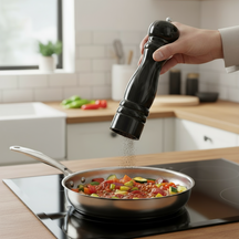 Molinillo de pimienta Cookinglife Rocca negro brillante - Molinillo de acero inoxidable - 21.5 cm
