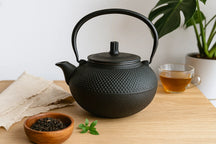 Cookinglife Teapot Arare with Stainless Steel Filter - Cast Iron Black - 1.5 Liter