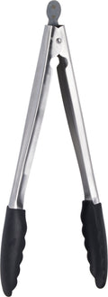 Cookinglife BBQ Tongs Fire & Flavour Stainless Steel 32 cm - BBQ Tool with Black Handle