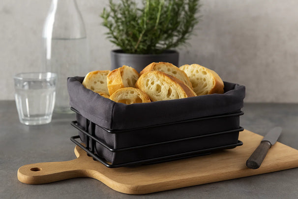 Cesta para pan Cookinglife Metal negro 23 x 22 x 12 cm