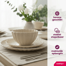 Cookinglife Breakfast Plates / Dessert Plates Cardida Beige ø 19.5 cm - 6 pieces