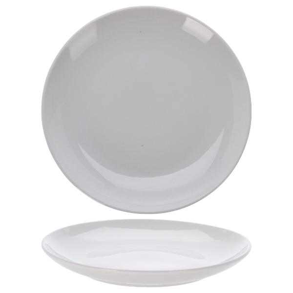 Cookinglife Plato para cenar de porcelana Ø 27 cm - 4 piezas - Plato blanco moderno y elegante